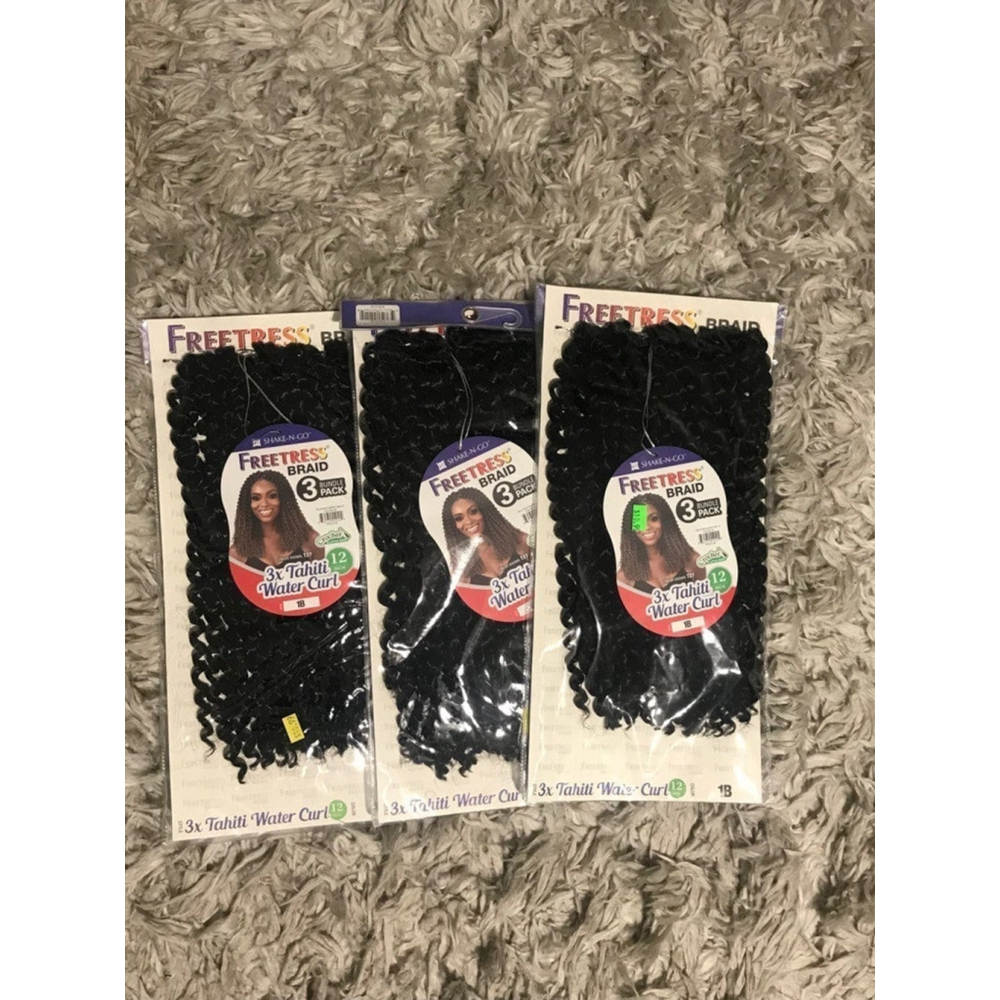 Freetress Braid 3X Water Curl Crochet Hair 12 inches (3 packs)